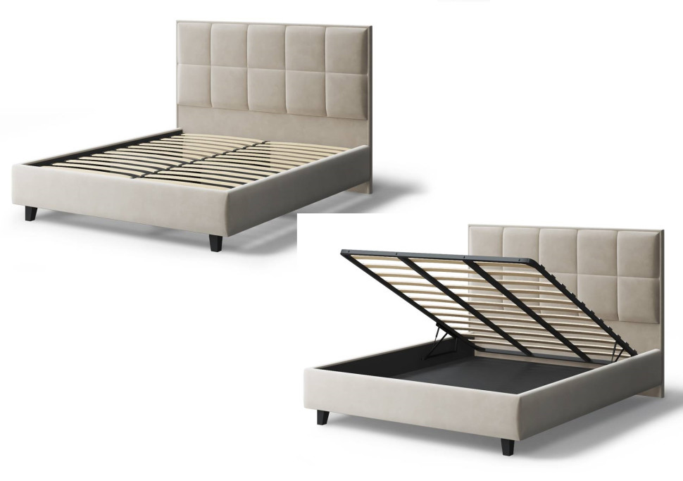 Кровать Велла, 1800*2000 мм, на опорах, бежевый