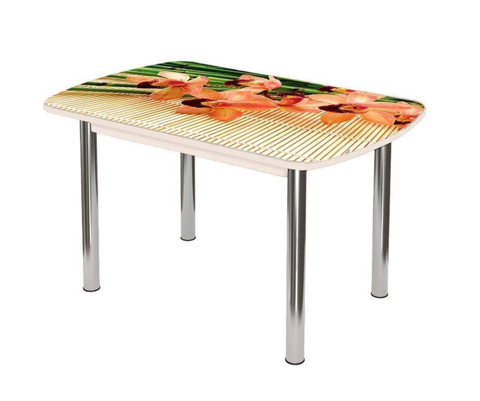 Стол Бостон-2 ф/п Бамбук, 1100*700 мм, дуб атланта/хром брифинг