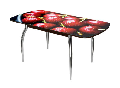 Стол раздвижной Бостон-3 ф/п Вишня, 1100*700 мм, венге/хром триумф