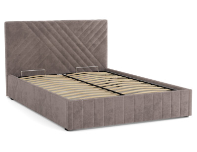 Кровать Гамма 1600 с подъемным мех. велюр стоун