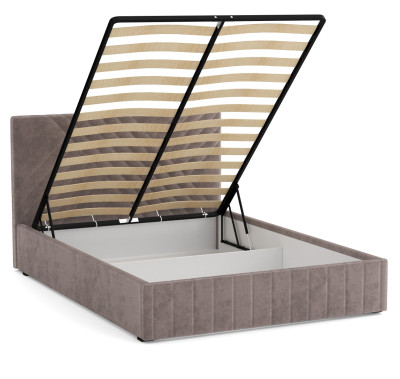 Кровать Гамма 1600 с подъемным мех. велюр стоун