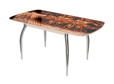 Стол раздвижной Бостон-3 ф/п Корица, 1100*700 мм, дуб атланта/хром триумф