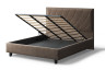 Кровать СОФИЯ 2000*1800мм (на опорах), велюр Бренди лайт 29 (коричневый), (б/основания, б/матраса)
