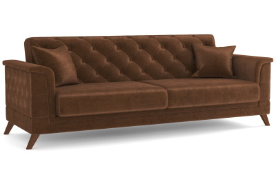 Диван-кровать коричневый Амарант велюр тенерифе шоколад