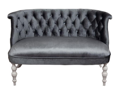 Диван Бархат36 серый-белый