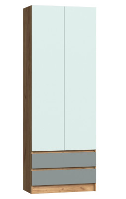 Шкаф двухстворчатый с полками и штангой Челси COLOR