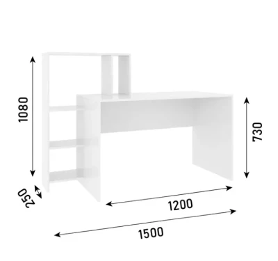 Стол-стеллаж Парус белый/вотан