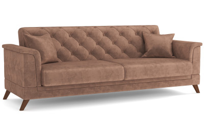 Диван-кровать коричневый Амарант велюр тенерифе корица