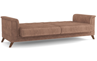 Диван-кровать коричневый Амарант велюр тенерифе корица