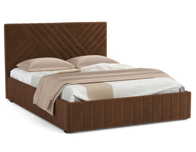 Кровать Гамма 1600 с подъемным мех. велюр шоколад