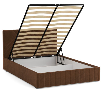 Кровать Гамма 1600 с подъемным мех. велюр шоколад