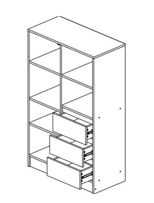 Шкаф комбинированный с полками Челси COLOR