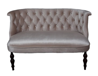 Диван Бархат30 крем-темный орех