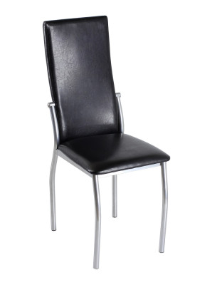 Стул В-610 кожа-черный ножки хром люкс (2шт)