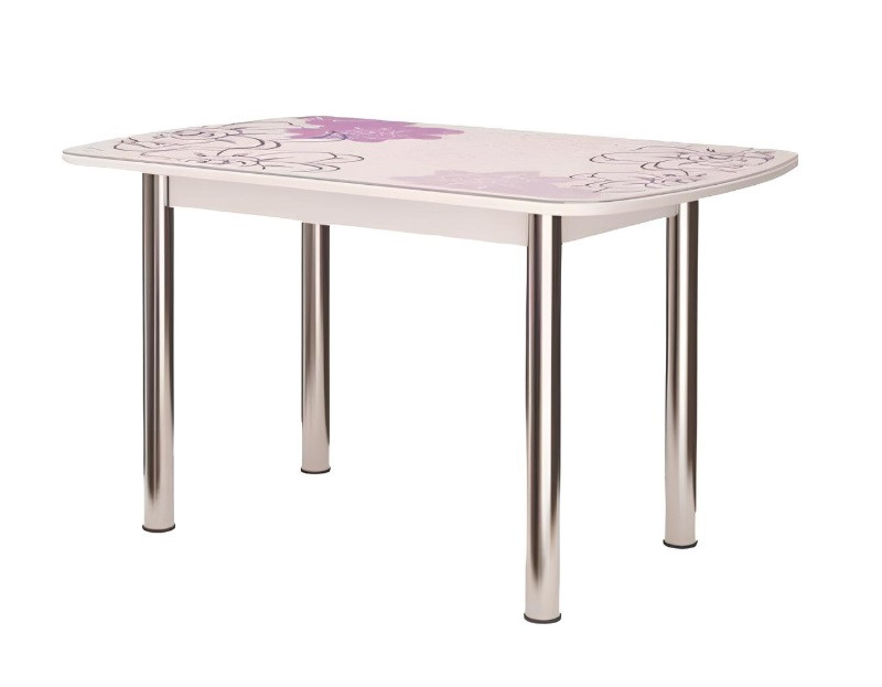 Стол овальный Бостон-2 Виолет, 1100*700 мм, фотопечать/хром брифинг
