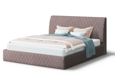 Кровать ХИЛТОН велюр Бренди лайт 05 кофе (без опор, б/основания, б/матраса)