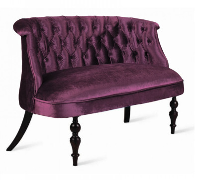 Диван Бархат фуксия-темный орех