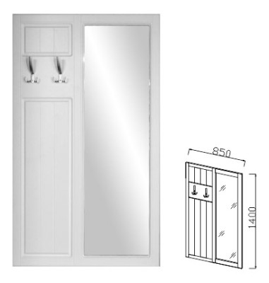 Вешалка навесная с зеркалом &quot;Визит-17&quot;