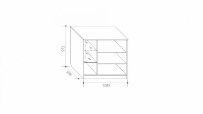 комод со стеклом В-11 "Венеция"