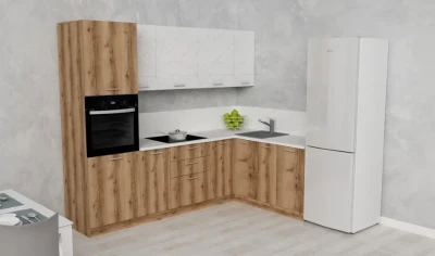 Модульная кухня АТР, дуб делано/оникс (260х170 см)
