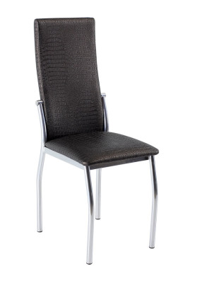 Стул В-610 кожа-медный крок матовы ножки хром люкс (2шт)