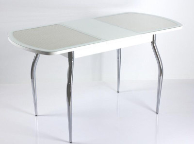 Стол раздвижной ПГ-01 СТ 1100/1420*700 стекло белое