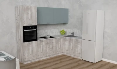 Модульная кухня АТР, бетон пайн/пасифай (260х170 см)