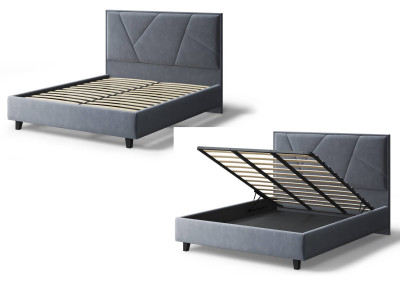 Кровать Ингрид, 1200*2000 мм, на опорах, темно-серый