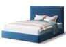 Кровать МИРА 2000*1400мм (без опор), велюр Бренди лайт 08 (синий), (б/основания, б/матраса)