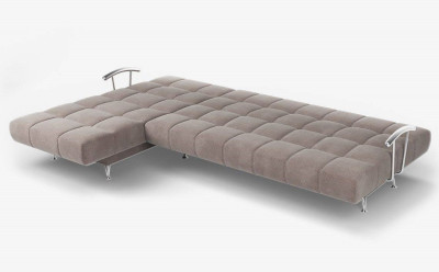 Диван бежевый угловой Финка-2 ДКУ с подлокотниками велюр Пони 04