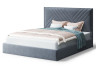 Кровать МИРА 2000*1400мм (без опор), велюр Бренди лайт 28 (серый), (б/основания, б/матраса)