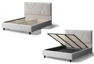 Кровать Ингрид, 1400*2000 мм, на опорах, светло-бежевый