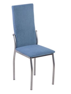 Стул В-610 велюр-Катания голубой ножки хром люкс (2шт)