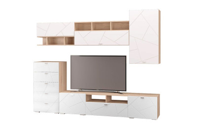 Гостиная Скайлайн, набор ДБ- 2, дуб сонома светлый/белый