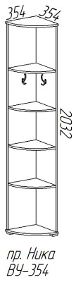 Вешалка-пенал угловая ВУЗ54 "Ника"