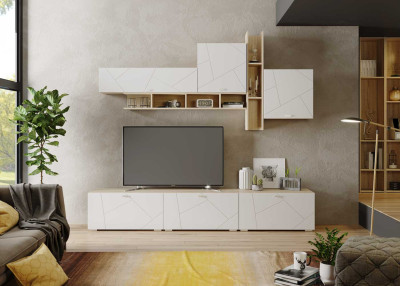 Гостиная Скайлайн, набор ДБ- 3, дуб сонома светлый/белый