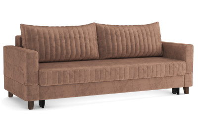 Диван-кровать коричневый ЕвроМагнат велюр тенерифе корица