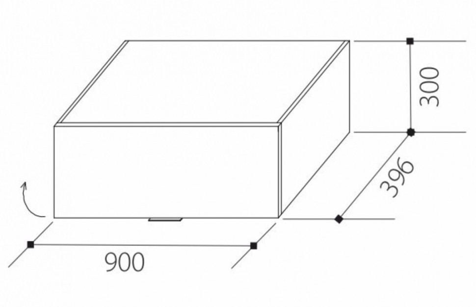 Шкаф S5 SPLIT 900*396 открывание вверх