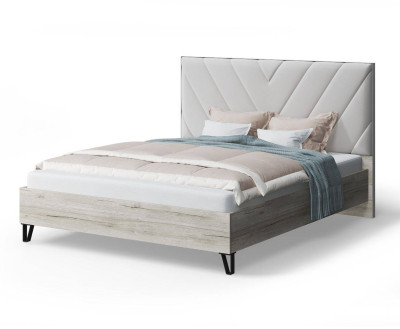 Кровать Аделия с мягким изголовьем, 1200*2000 мм, серо-белый