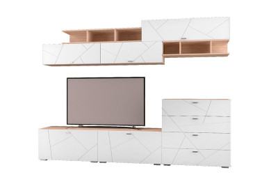 Гостиная Скайлайн, набор ДГ- 4, дуб сонома светлый/белый