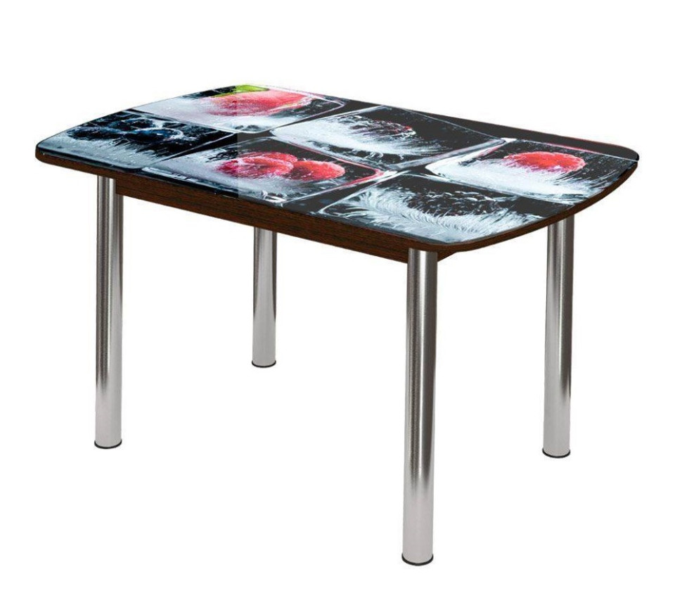 Стол Бостон-2 ф/п Лёд, 1100*700 мм, венге/хром брифинг