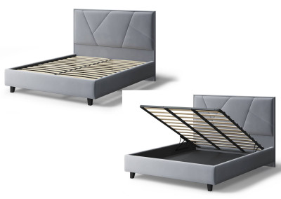 Кровать Ингрид, 1400*2000 мм, на опорах, серый