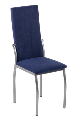 Стул В-610 велюр-Катания темно синий ножки хром люкс (2шт)
