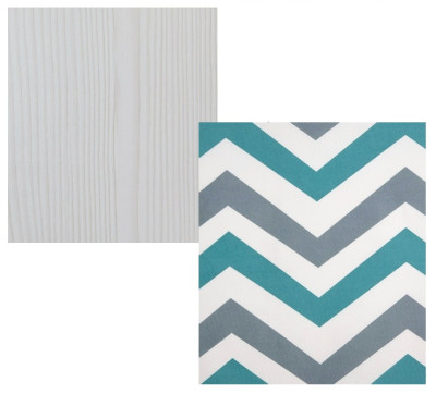 Кровать детская двухъярусная Карамель 75 бодега светлая (WILLY MINT) бирюзовые зигзаги