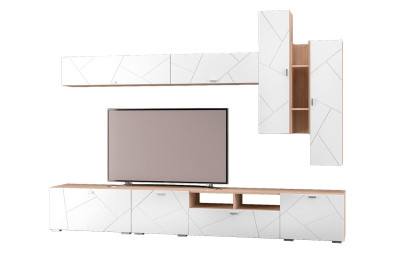 Гостиная Скайлайн, набор ДГ- 6, дуб сонома светлый/белый