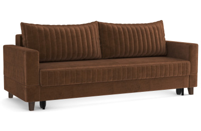 Диван-кровать коричневый ЕвроМагнат велюр тенерифе шоколад