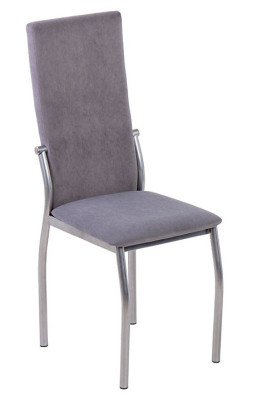 Стул В-610 велюр-Катания Сильвер серый ножки хром люкс (2шт)
