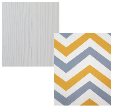 Кровать детская двухъярусная Карамель 75 бодега светлая (RIKKO YELLOW) желтые зигзаги