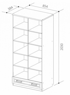 Шкаф для вещей Юниор-7 комбинированный ЮН-3 
