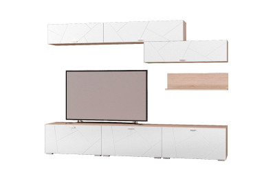 Гостиная Скайлайн, набор ДГ- 7, дуб сонома светлый/белый